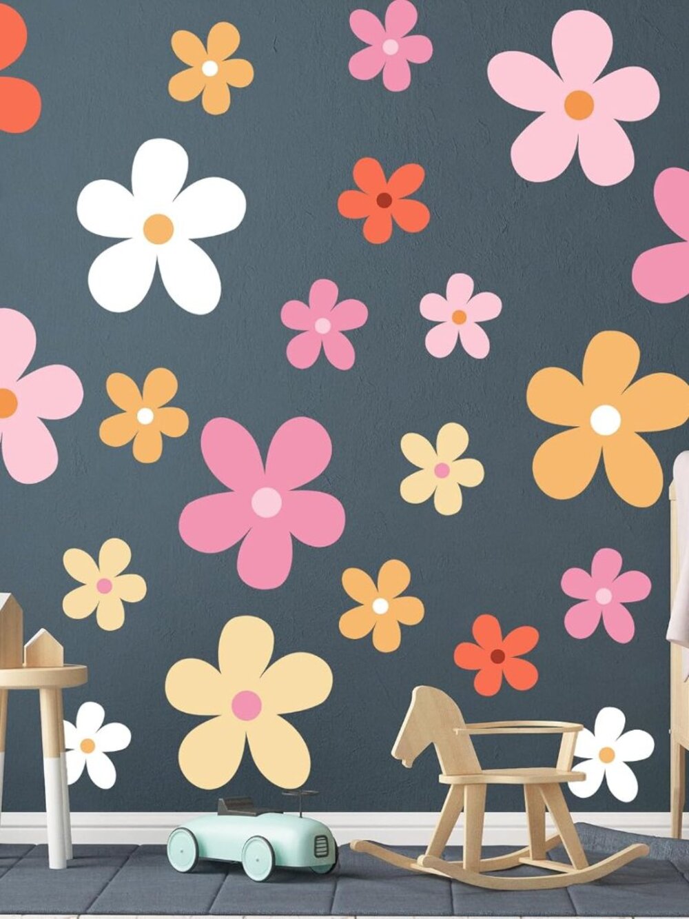 12 Sheet Large Daisy Wall Sticker Decal Flower Wall Decal Removable